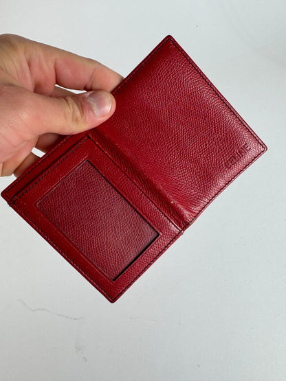 Vintage Celine Paris Leather Card Holder red