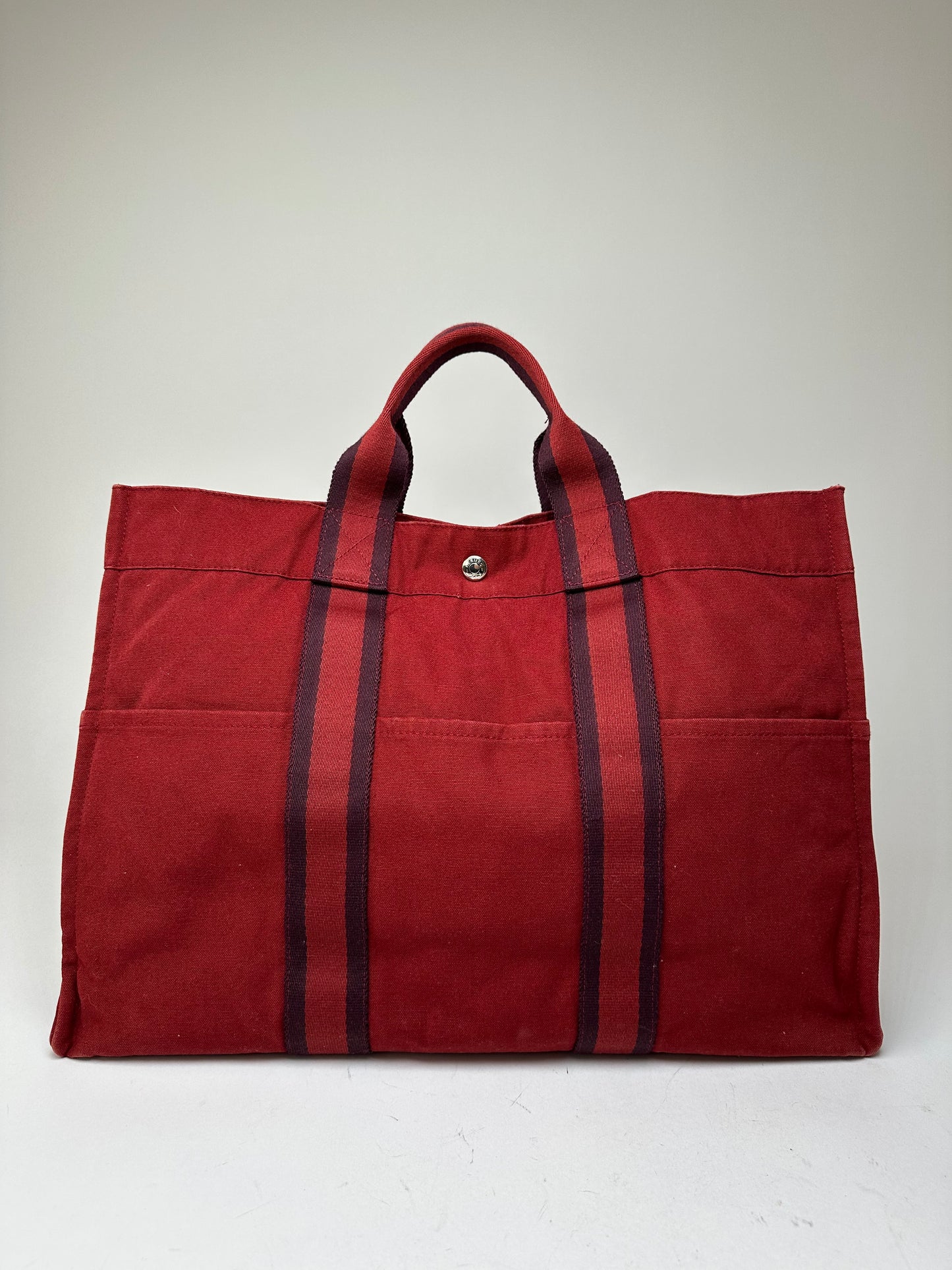 Vintage Hermès Fourre Tout Tote Canvas Red
