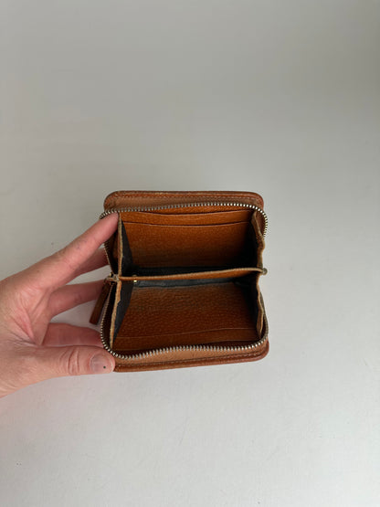 Vintage Gucci Monogram Canvas Leather Card Holder Beige Brown