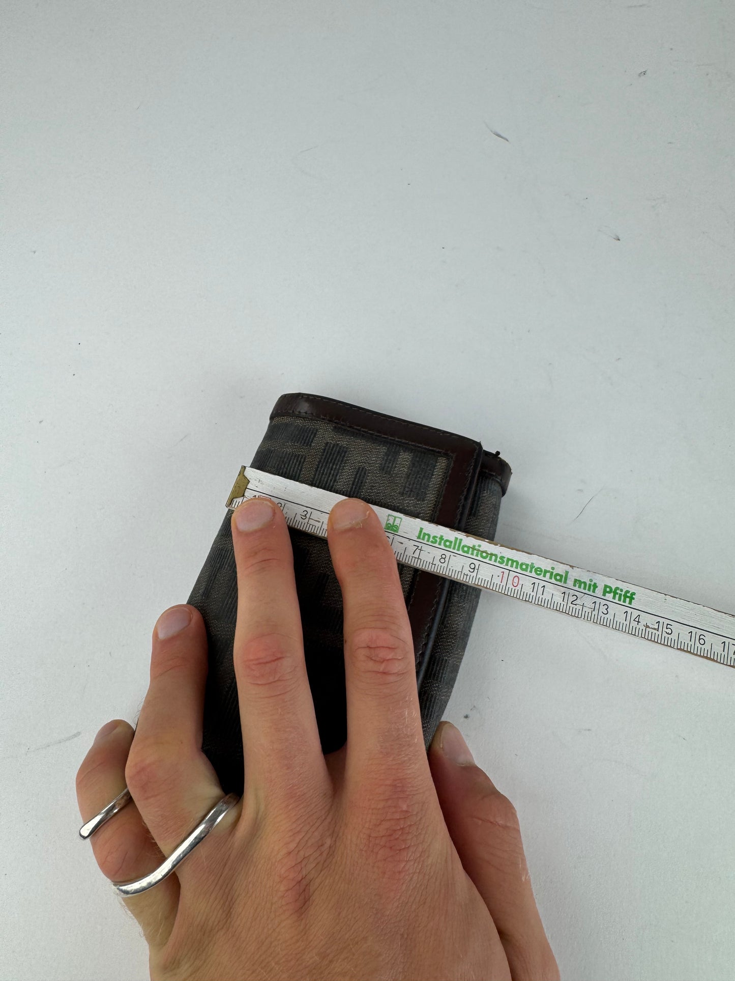 Vintage Fendi FF monogram canvas leather wallet brown