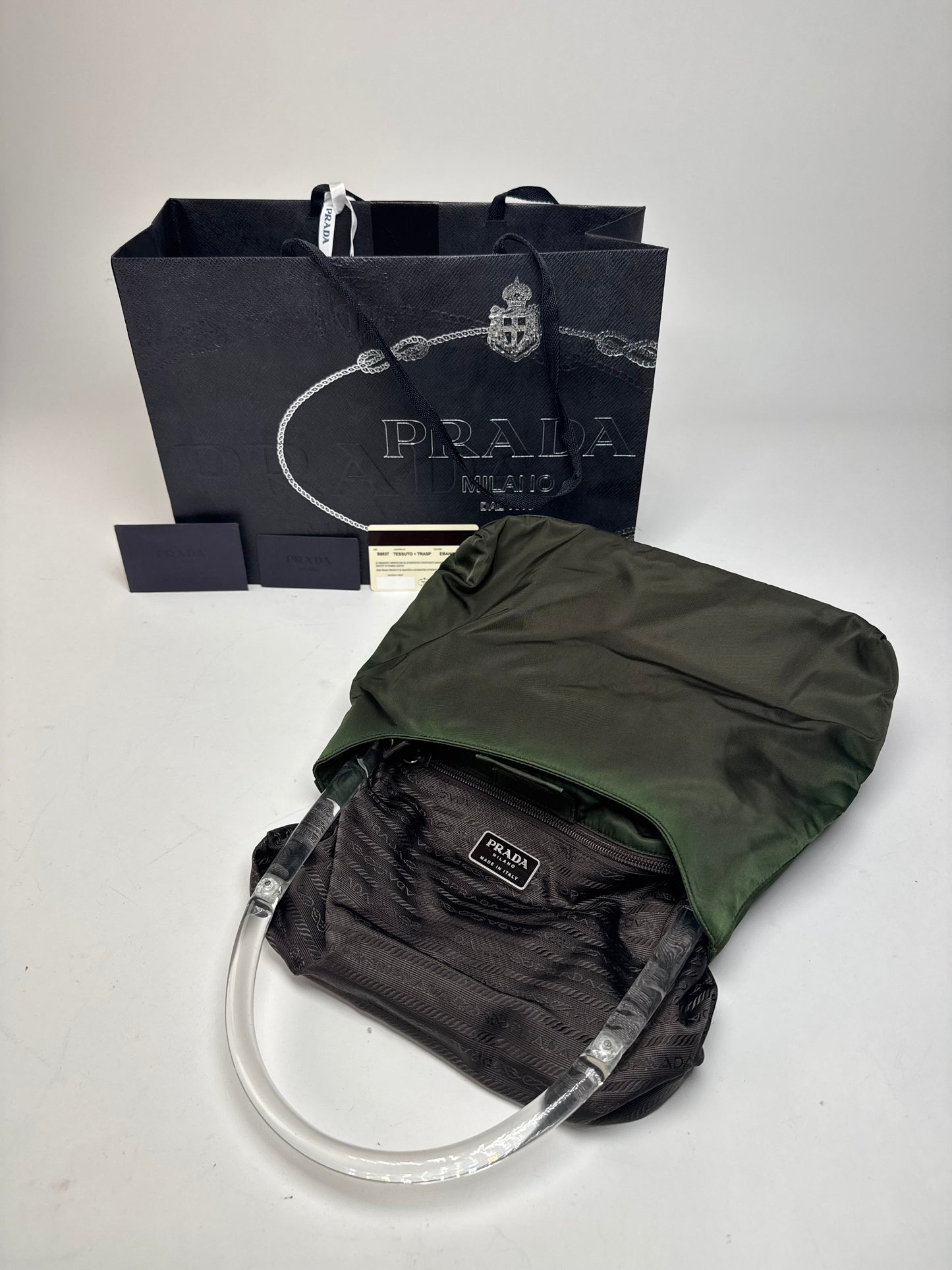 Vintage Prada Polyester Handbag Green