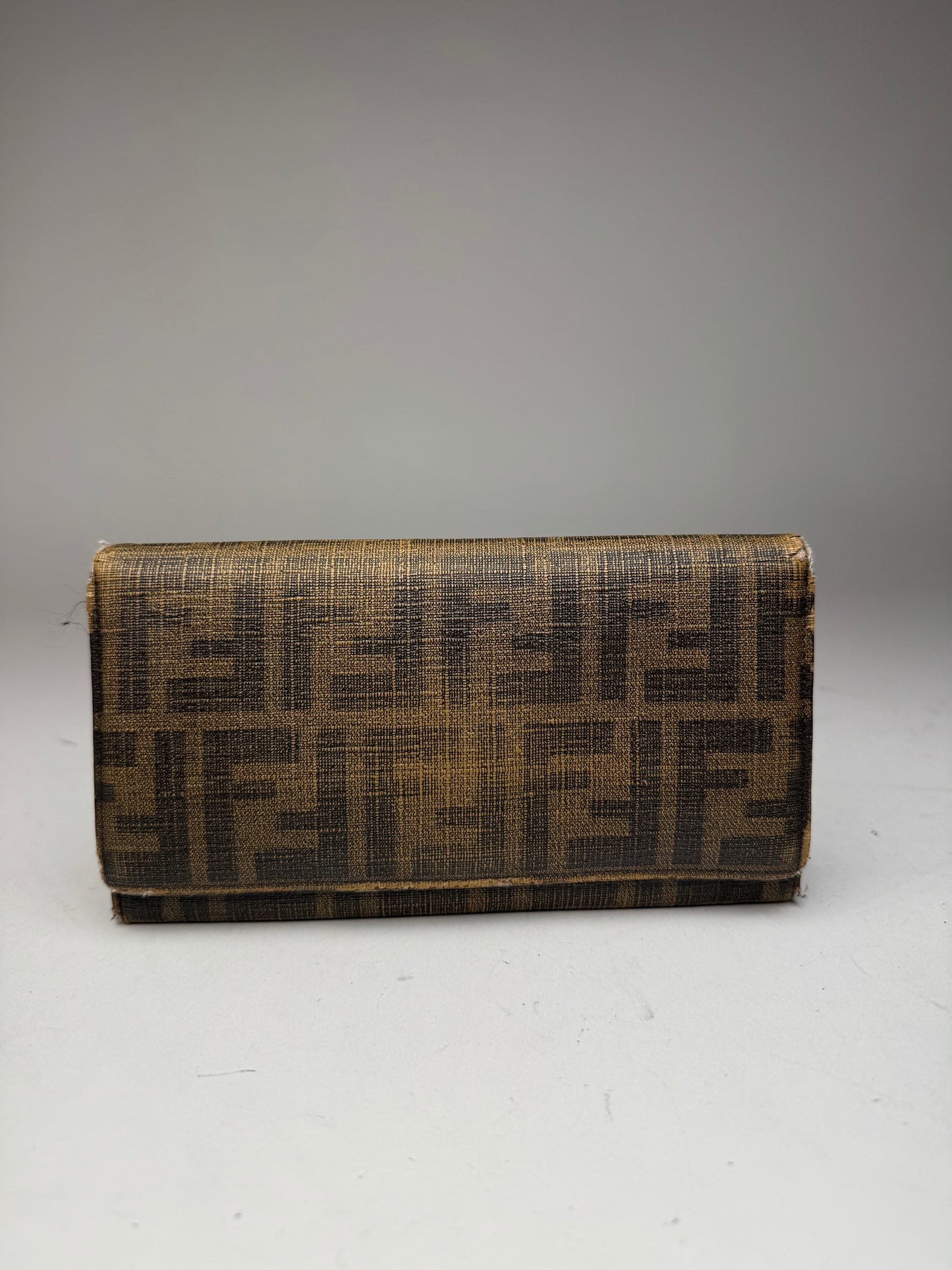 Vintage Fendi FF leather Monogram wallet brown