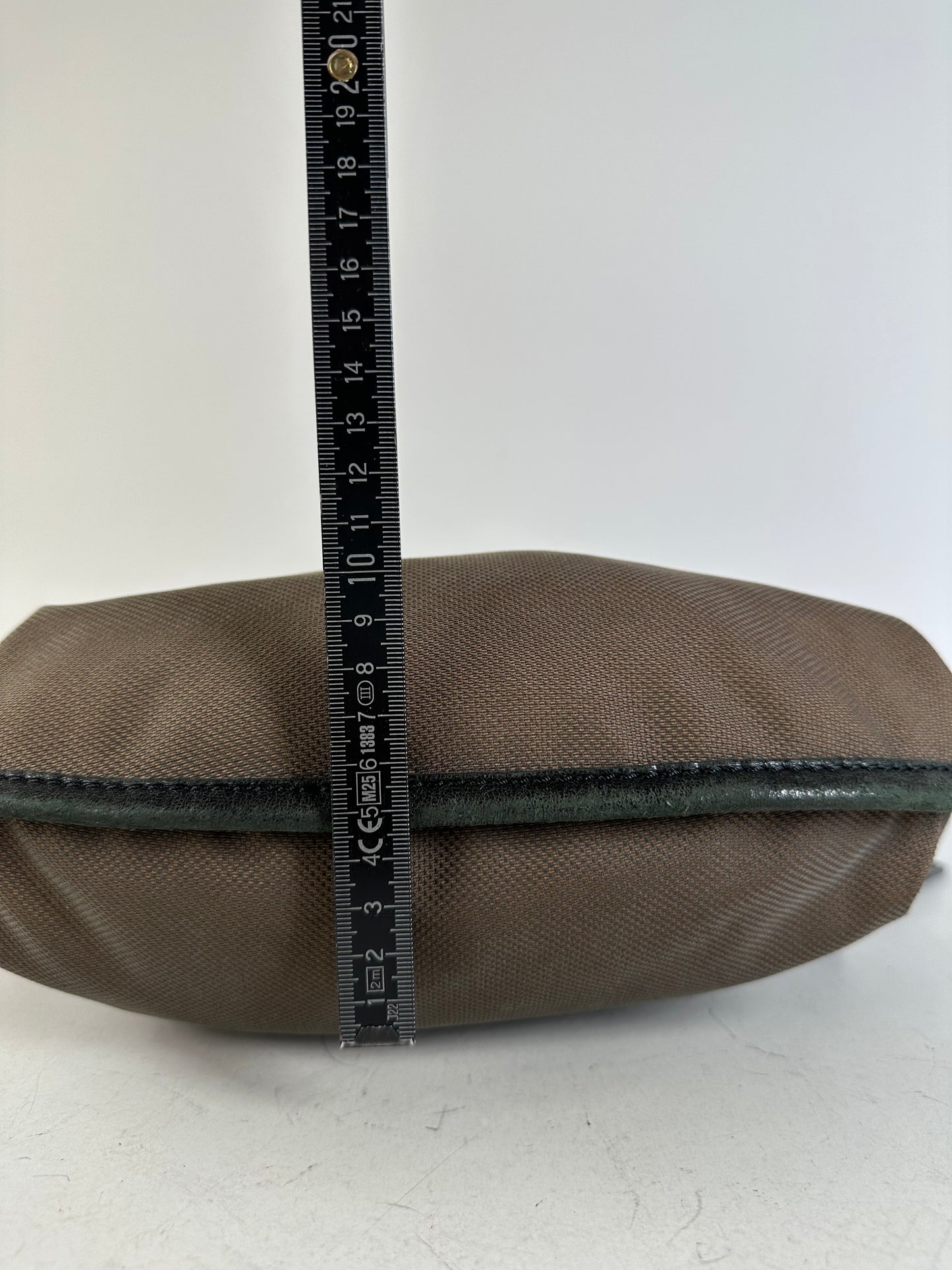 Vintage Chloe Canvas Leather Hobo Bag Brown Black Gold