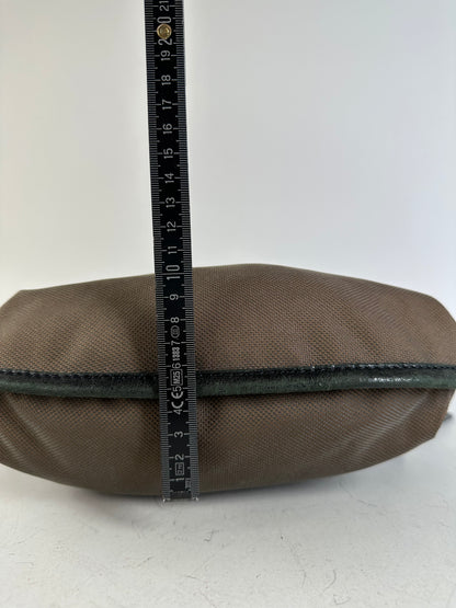 Vintage Chloe Canvas Leather Hobo Bag Brown Black Gold