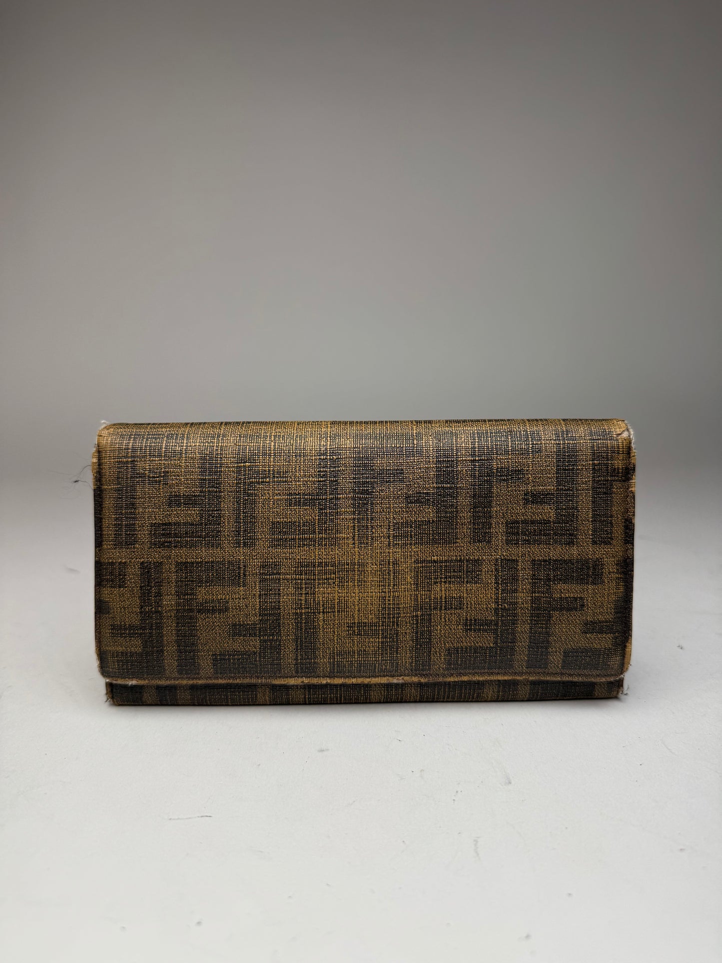 Vintage Fendi FF leather Monogram wallet brown