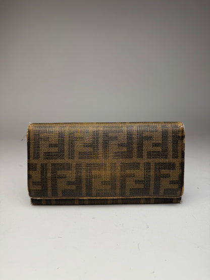 Vintage Fendi FF leather Monogram wallet brown