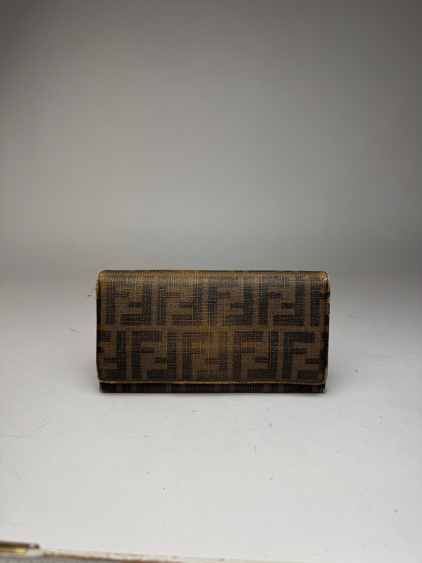 Vintage Fendi FF leather Monogram wallet brown