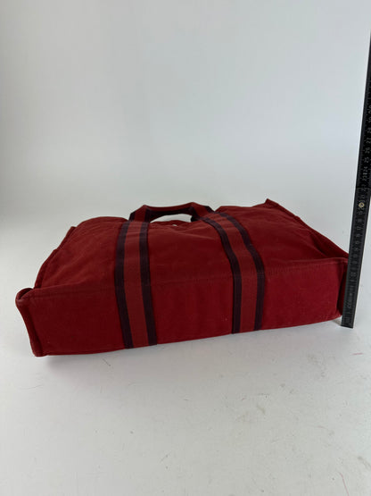 Vintage Hermès Fourre Tout Tote Canvas Red