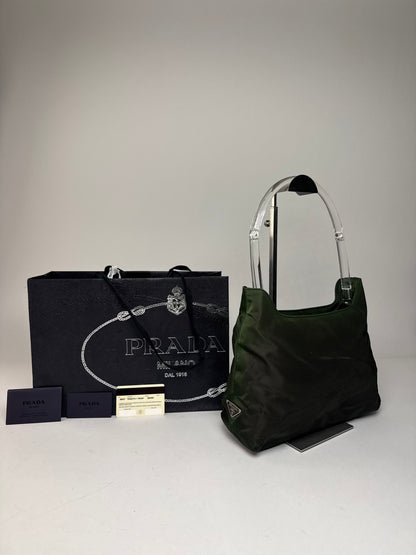 Vintage Prada Polyester Handbag Green
