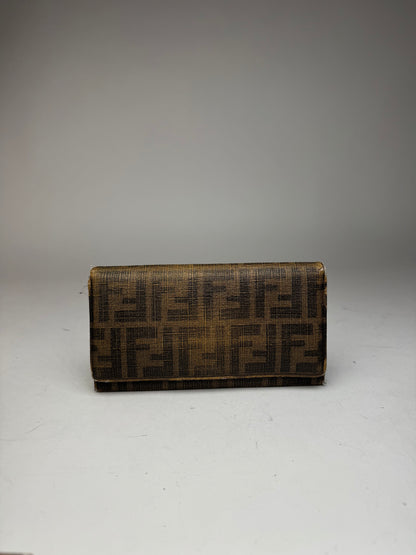 Vintage Fendi FF leather Monogram wallet brown