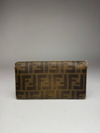 Vintage Fendi FF leather Monogram wallet brown