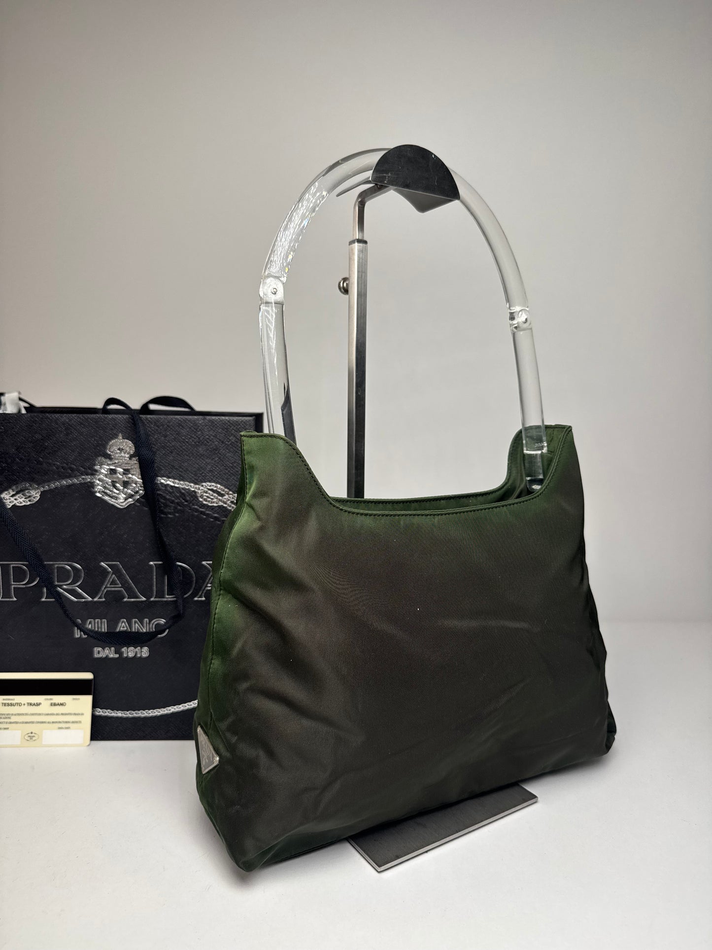 Vintage Prada Polyester Handbag Green