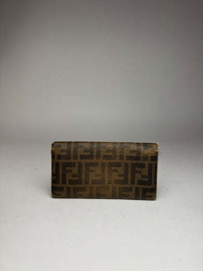 Vintage Fendi FF leather Monogram wallet brown