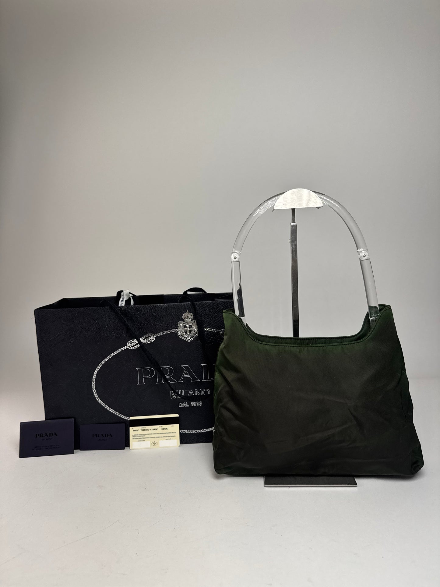 Vintage Prada Polyester Handbag Green