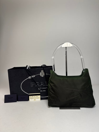 Vintage Prada Polyester Handbag Green