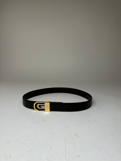 Vintage Gucci Reversible Belt Leather Black Brown
