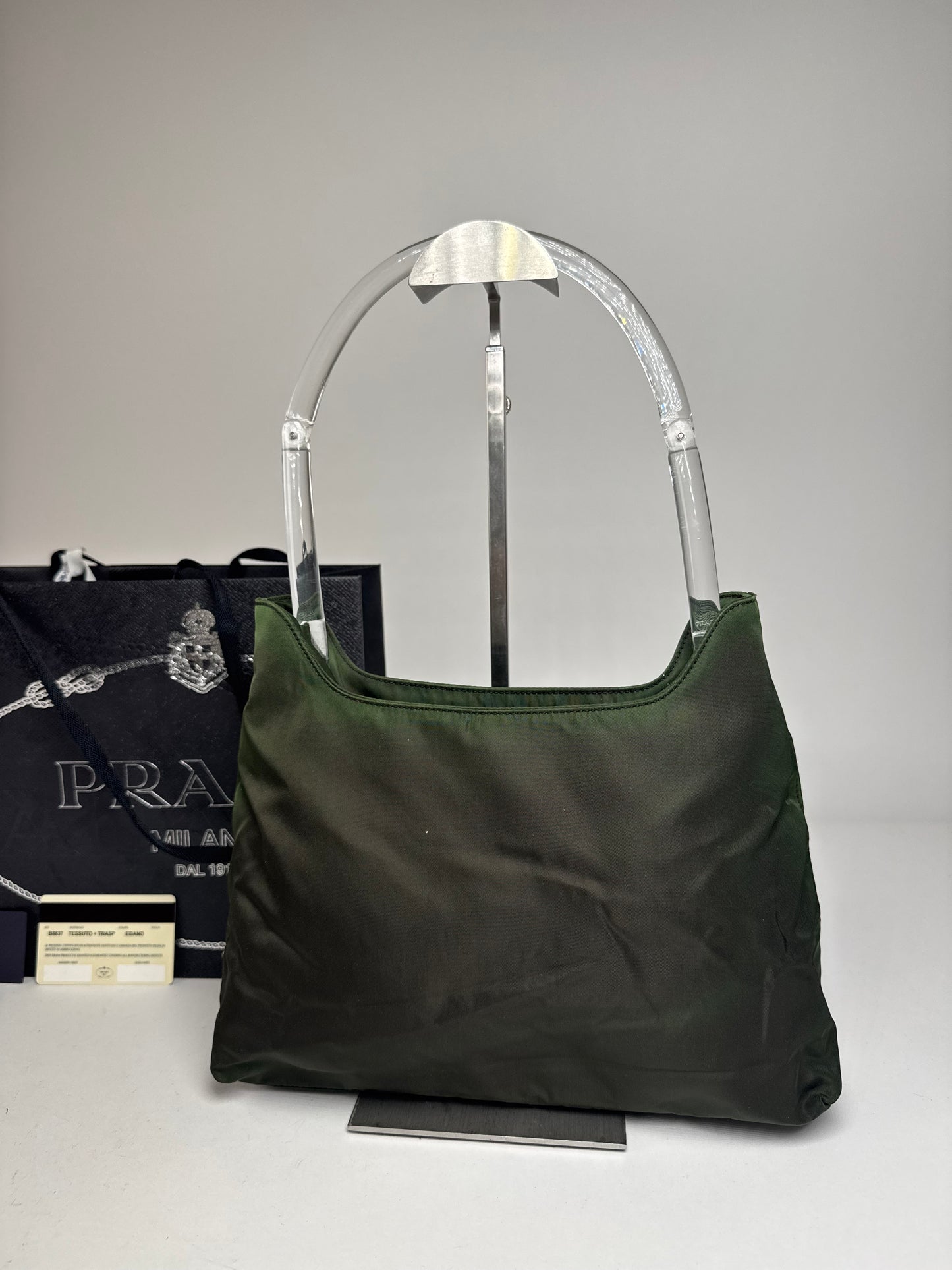 Vintage Prada Polyester Handbag Green