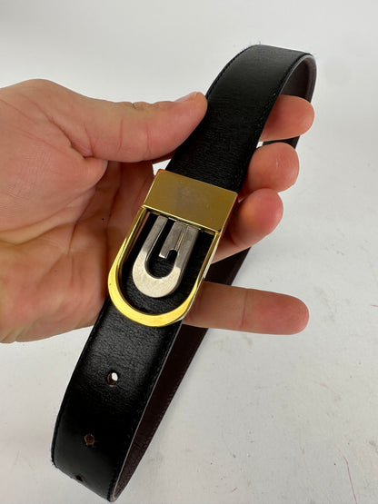 Vintage Gucci Reversible Belt Leather Black Brown