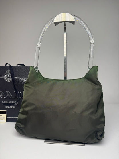 Vintage Prada Polyester Handbag Green