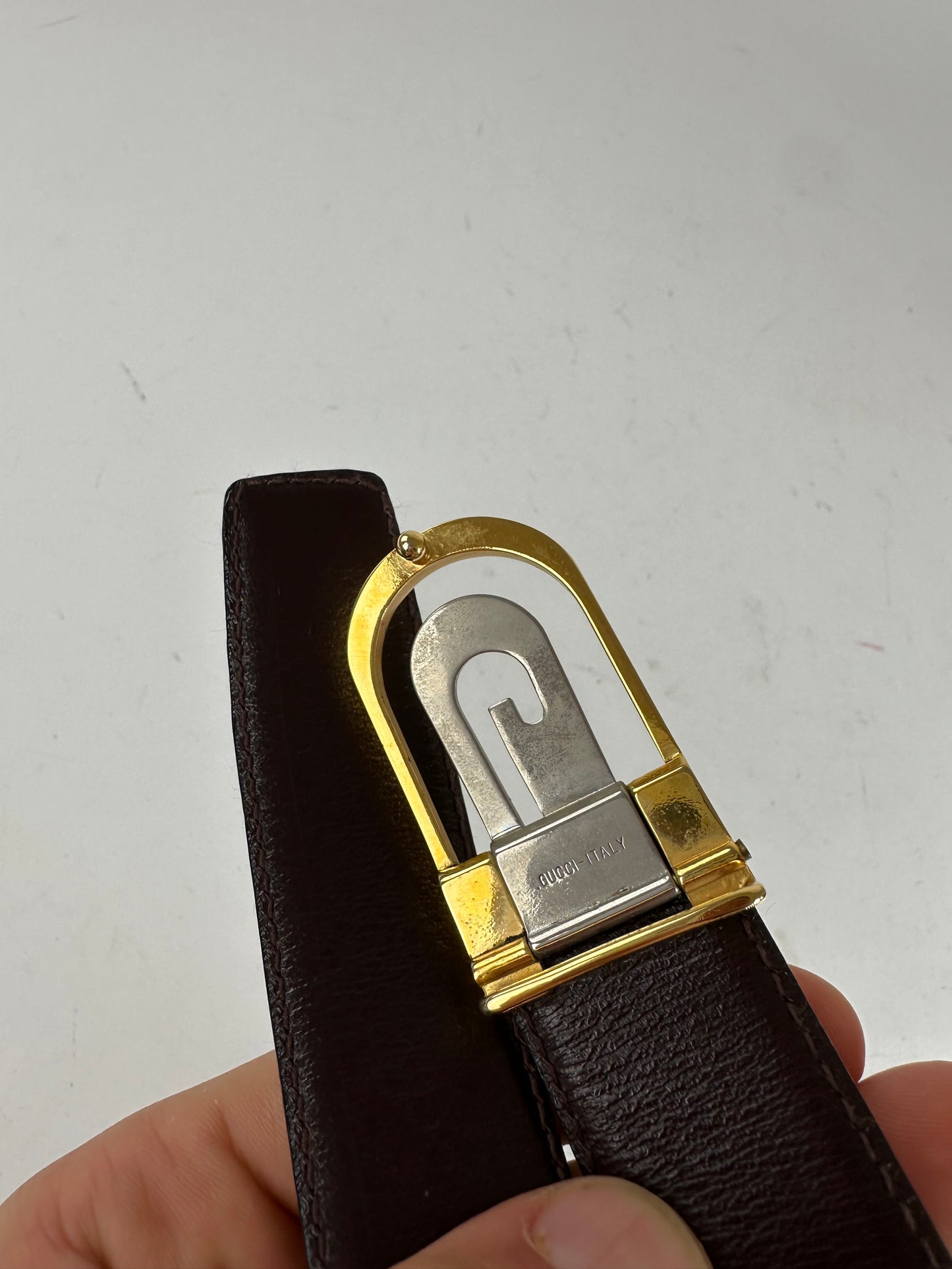 Vintage Gucci Reversible Belt Leather Black Brown