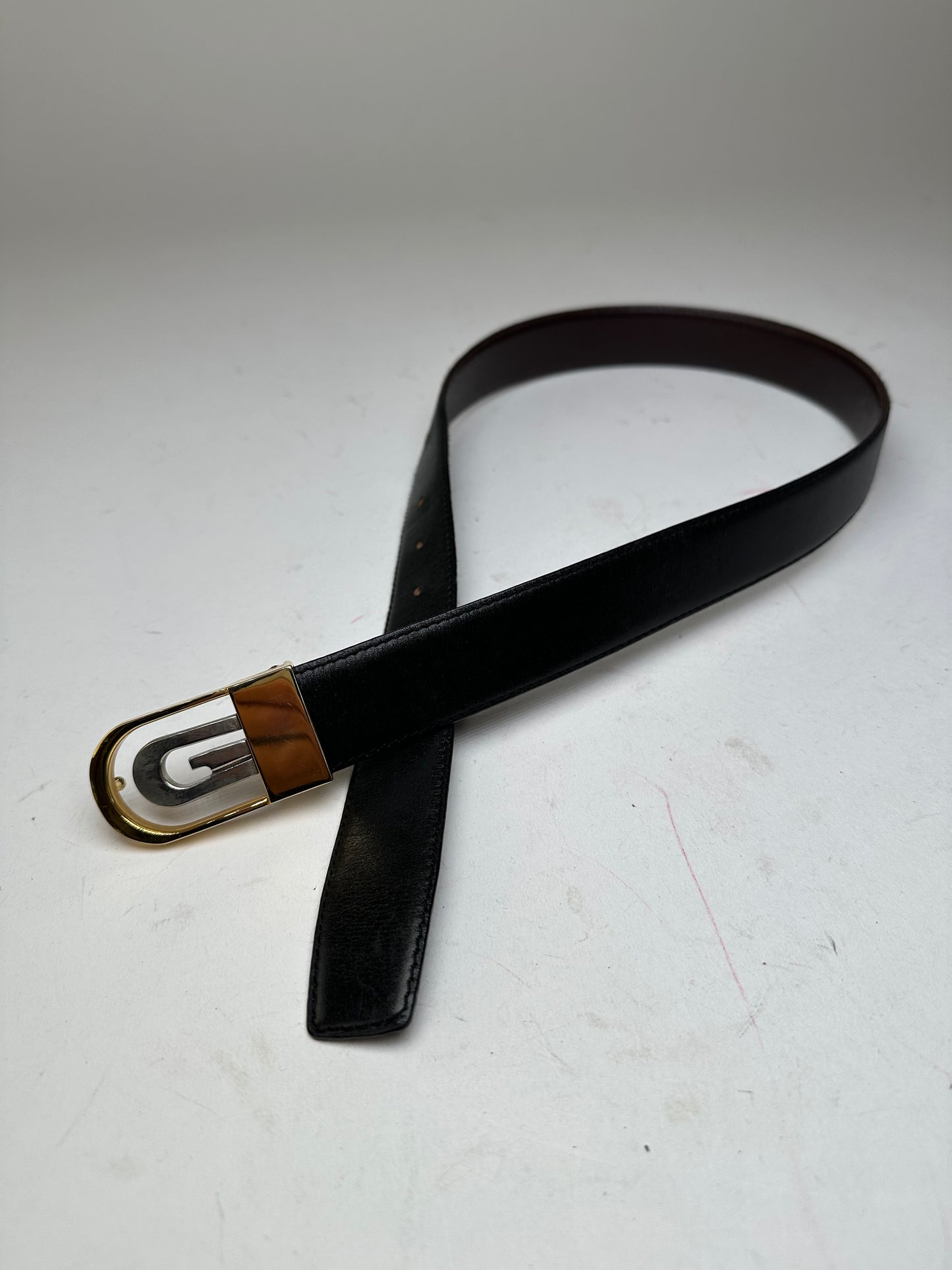 Vintage Gucci Reversible Belt Leather Black Brown