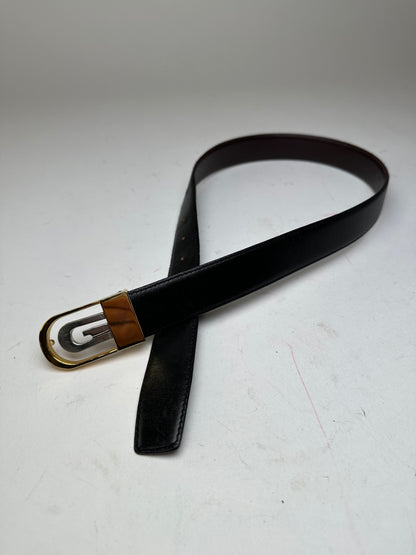 Vintage Gucci Reversible Belt Leather Black Brown