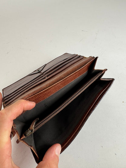 Vintage Fendi FF leather Monogram wallet brown