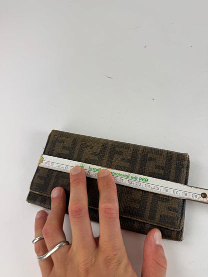 Vintage Fendi FF leather Monogram wallet brown