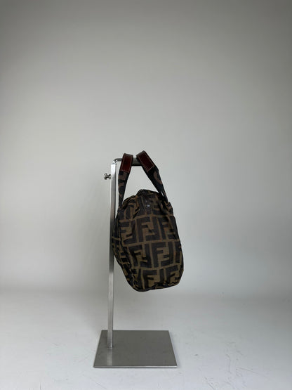 Vintage Fendi FF Monogram Nylon Mini Tote Brown Beige