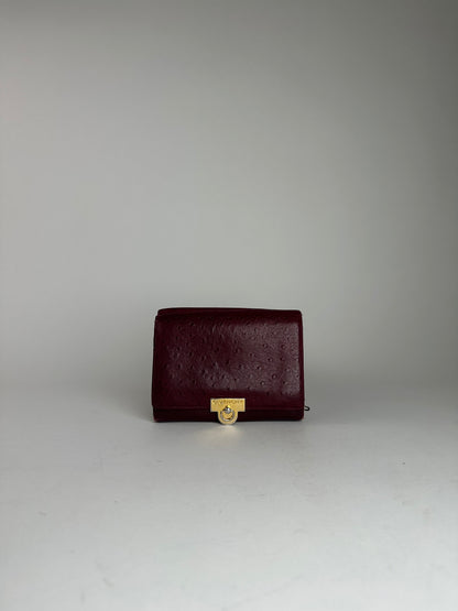 Vintage Givenchy Ostrich Leather Wallet Purple