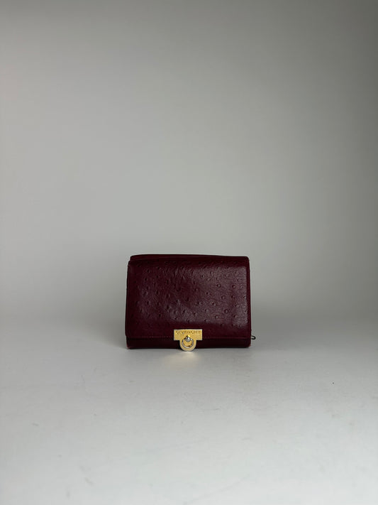 Vintage Givenchy Ostrich Leather Wallet Purple