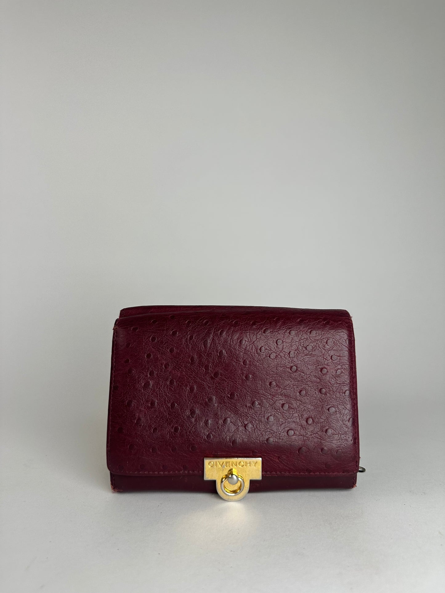Vintage Givenchy Ostrich Leather Wallet Purple
