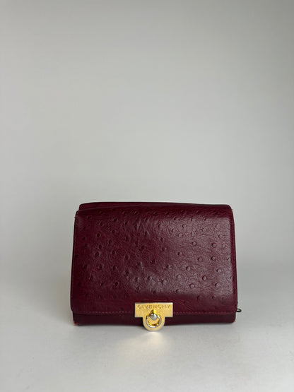 Vintage Givenchy Ostrich Leather Wallet Purple