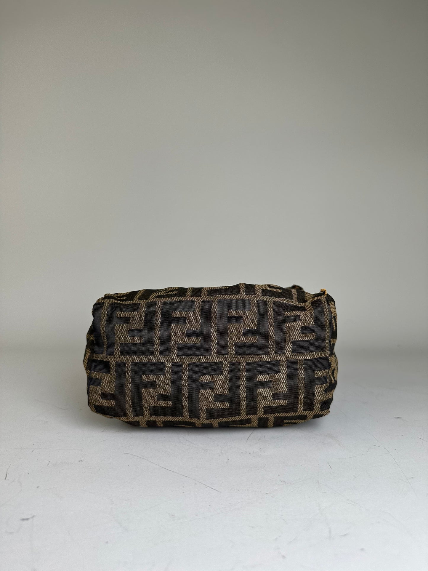 Vintage Fendi FF Monogram Nylon Mini Tote Brown Beige