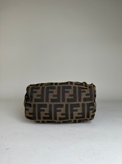 Vintage Fendi FF Monogram Nylon Mini Tote Brown Beige