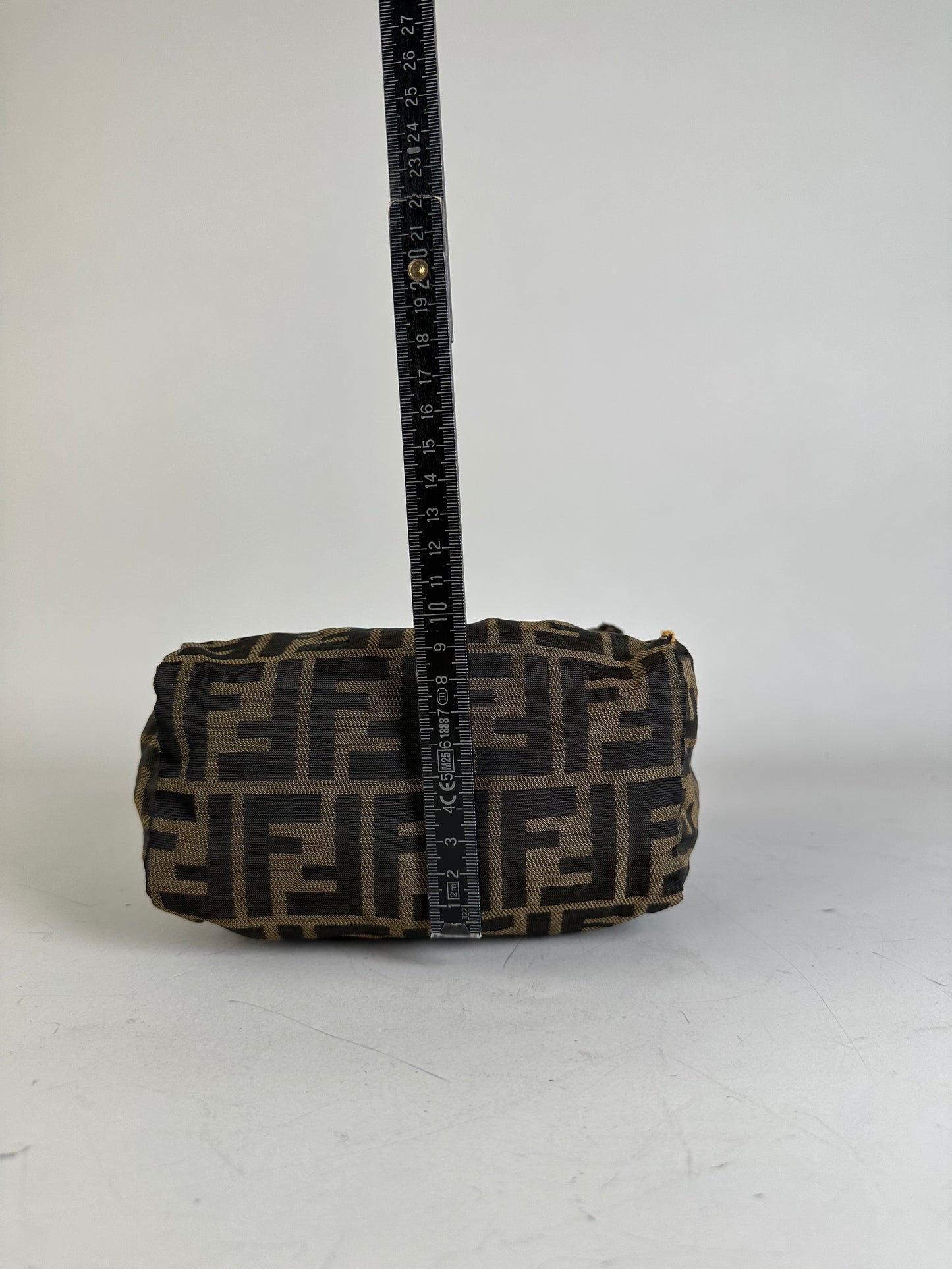 Vintage Fendi FF Monogram Nylon Mini Tote Brown Beige
