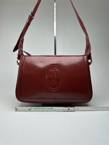 Vintage Cartier Leather Shoulder bag burgundy