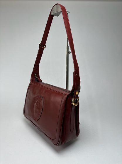 Vintage Cartier Leather Shoulder bag burgundy