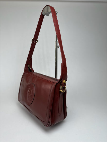 Vintage Cartier Leather Shoulder bag burgundy