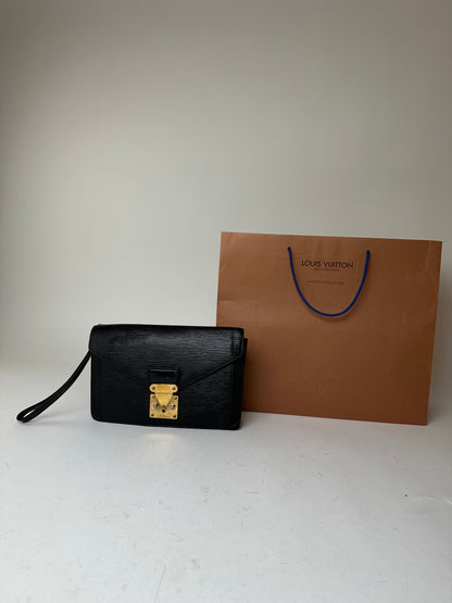 Vintage Louis Vuitton Clutch Epi Leather Black