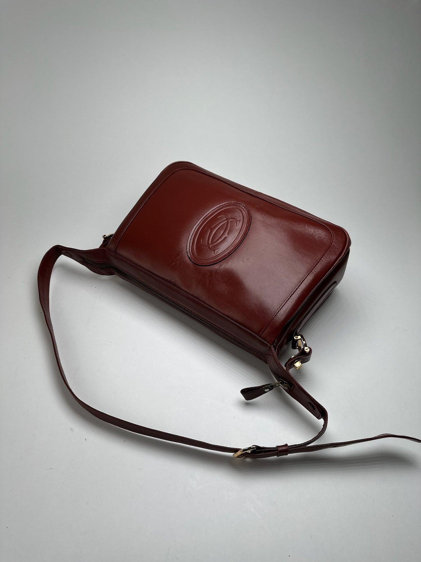Vintage Cartier Leather Shoulder bag burgundy
