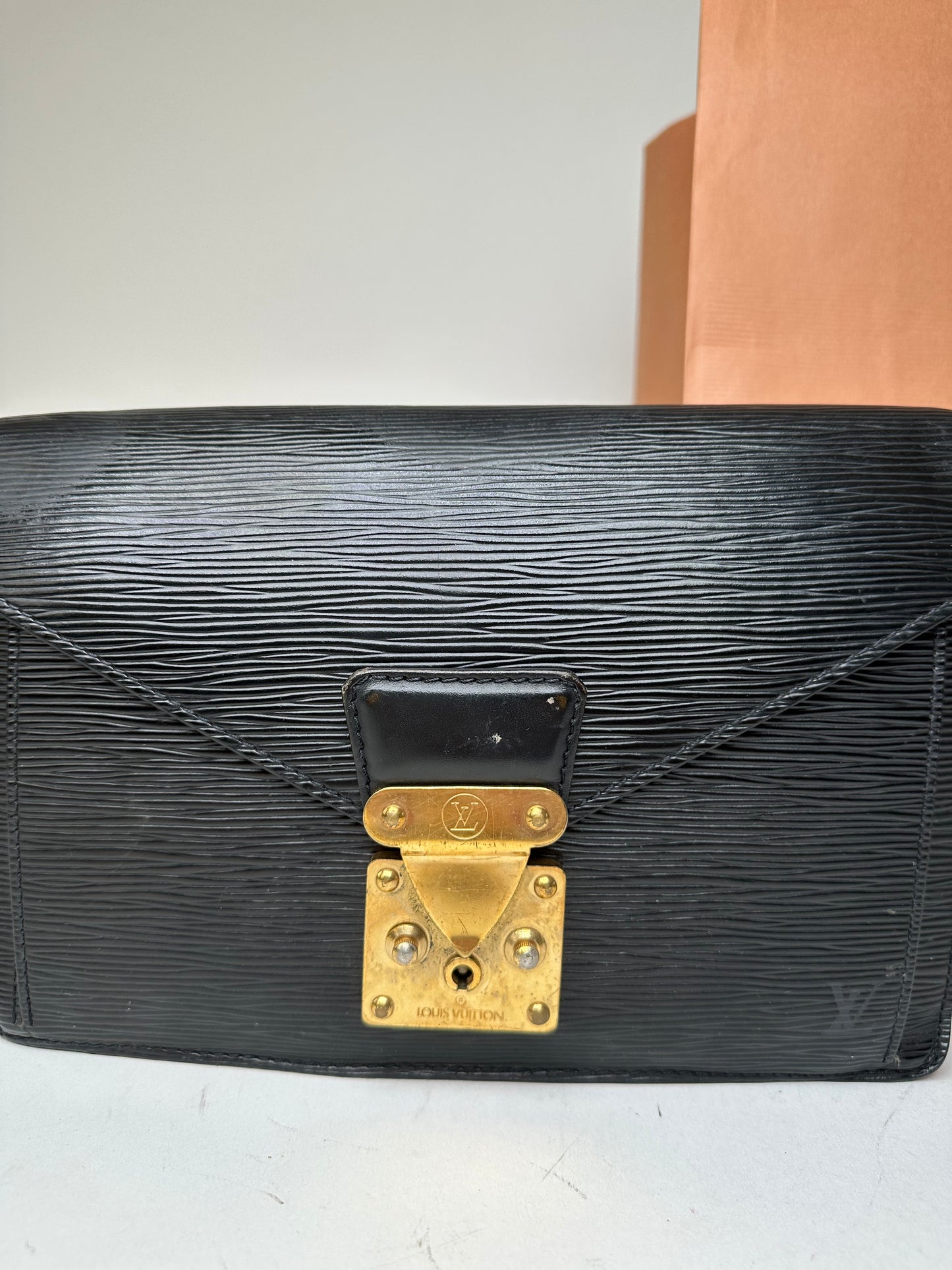 Vintage Louis Vuitton Clutch Epi Leather Black