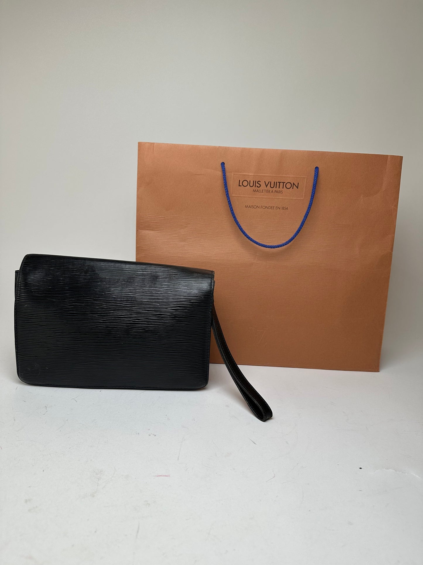 Vintage Louis Vuitton Clutch Epi Leather Black