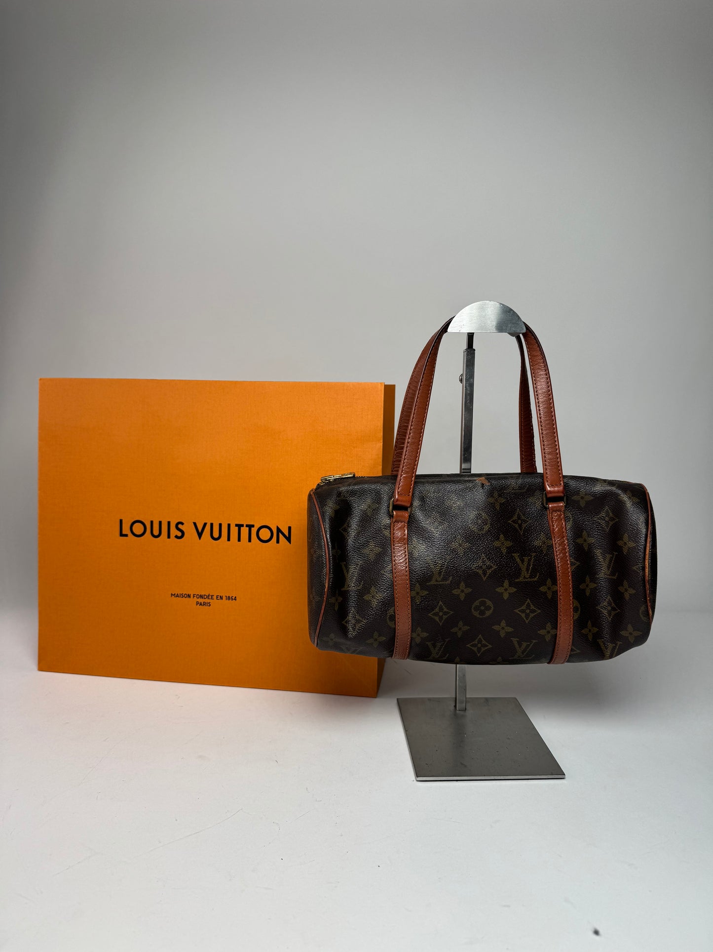 Vintage Louis Vuitton Monogram Leather Handbag Brown