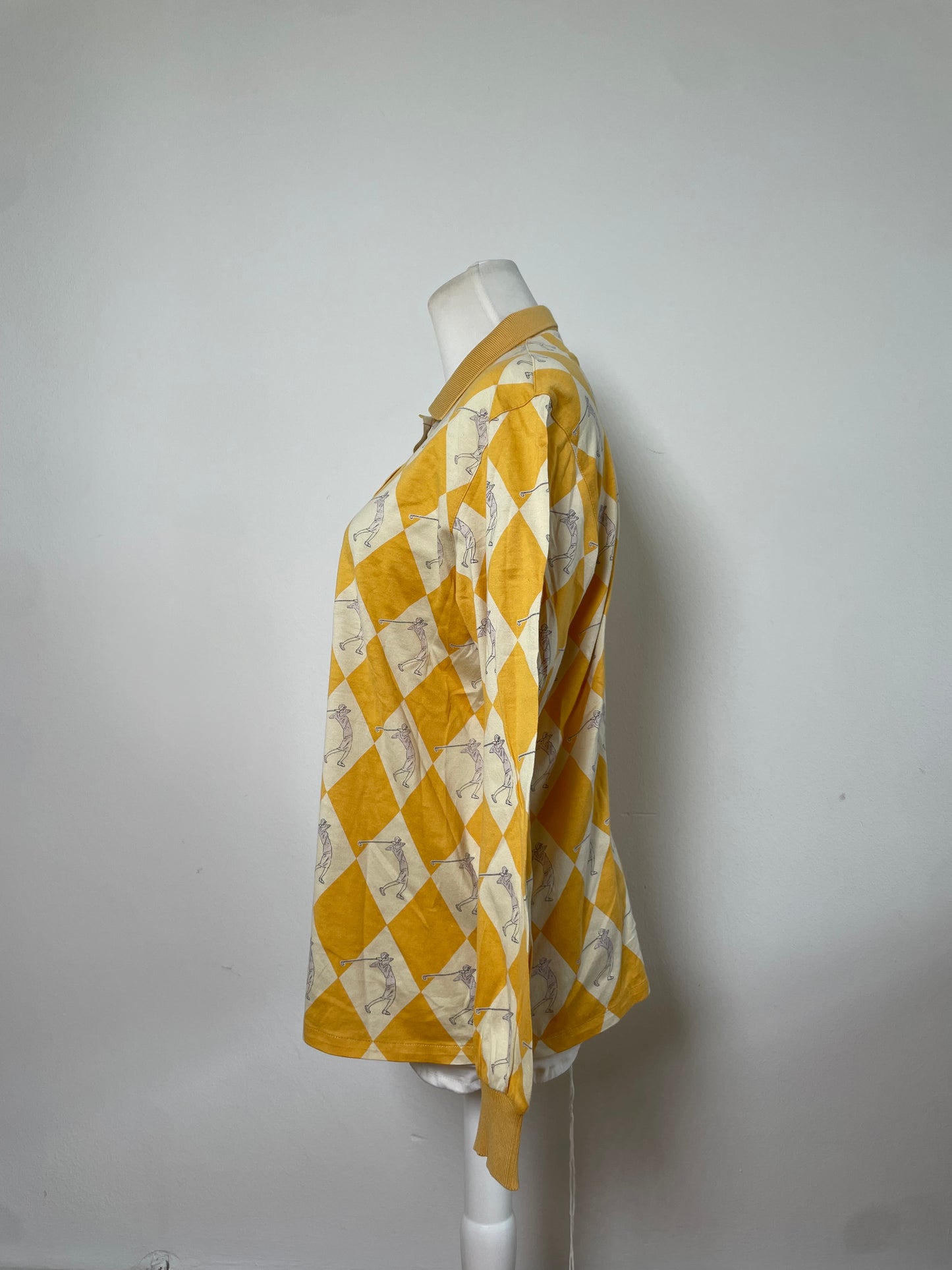 Vintage Dior Cotton Polo Shirt Yellow Cream L