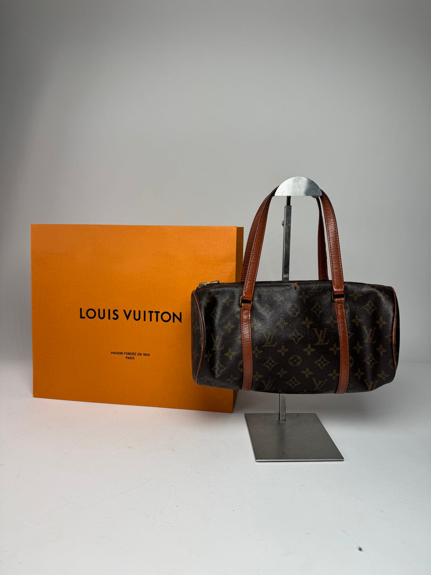Vintage Louis Vuitton Monogram Leather Handbag Brown