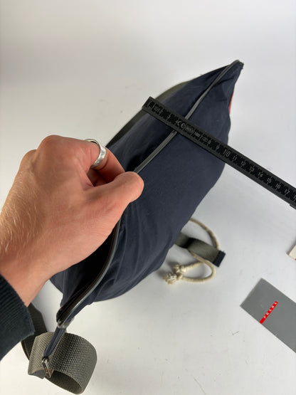 Vintage Prada Linea Rossa Drawstring Backpack Late 1990s Navy