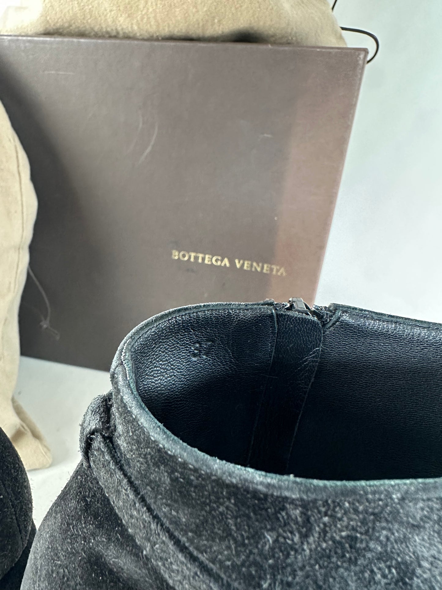 Vintage Bottega Veneta Suede Ankle Boots Black EU37