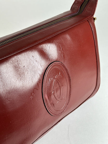 Vintage Cartier Leather Shoulder bag burgundy