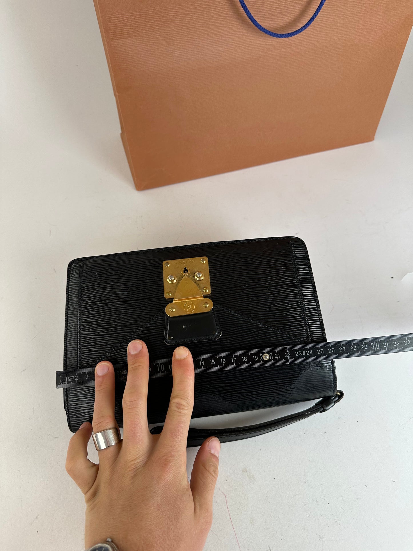 Vintage Louis Vuitton Clutch Epi Leather Black